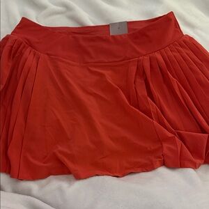 Chic Orange Pleated Skort